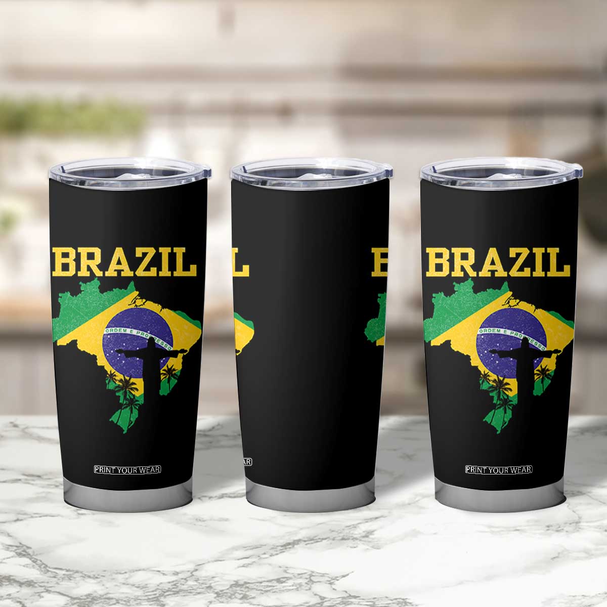 Brazilian Pride Christ the Redeemer Statue Latin America Tumbler Cup TS11 Print Your Wear