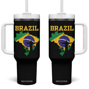 Brazilian Pride Christ the Redeemer Statue Latin America Tumbler With Handle TS11 One Size: 40 oz Black Print Your Wear