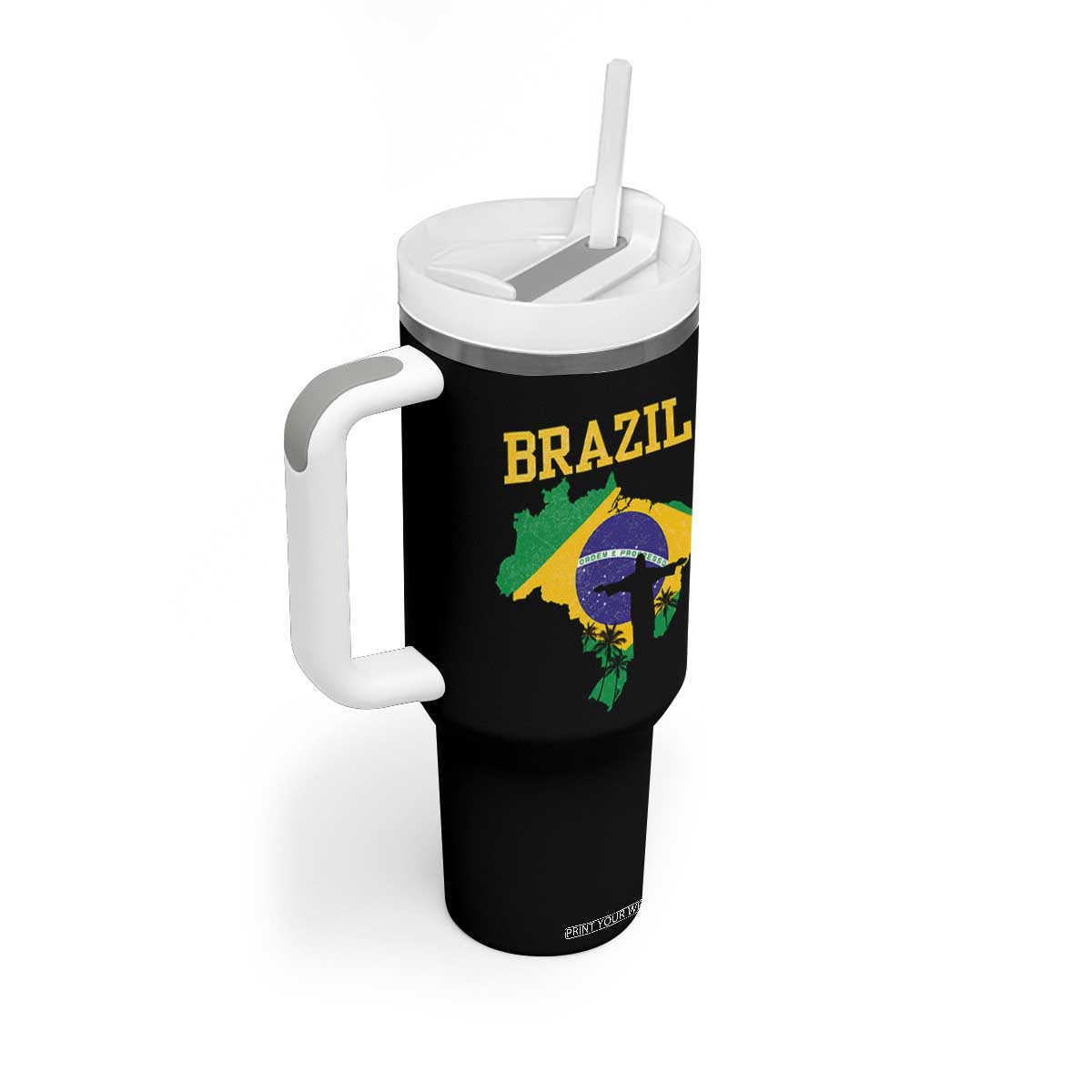 Brazilian Pride Christ the Redeemer Statue Latin America Tumbler With Handle TS11 Print Your Wear