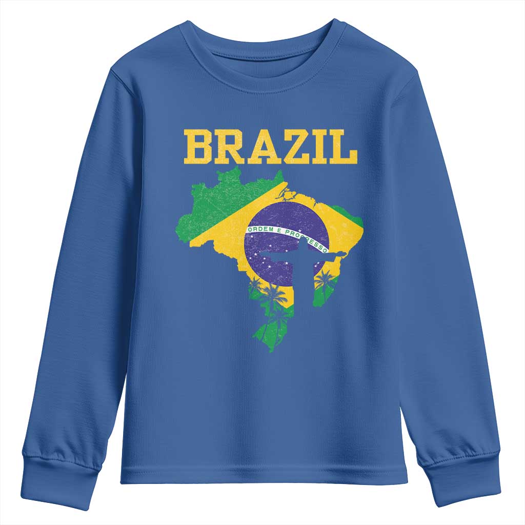 Brazilian Pride Christ the Redeemer Statue Latin America Youth Sweatshirt TS11 Royal Blue Print Your Wear