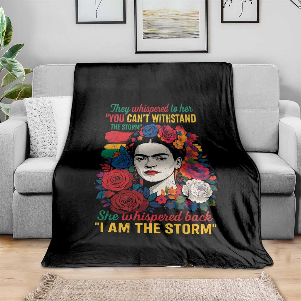 Frida Kahlo Throw Blanket They Whispered To Her You Cant Withstand The Storm TS11 Print Your Wear