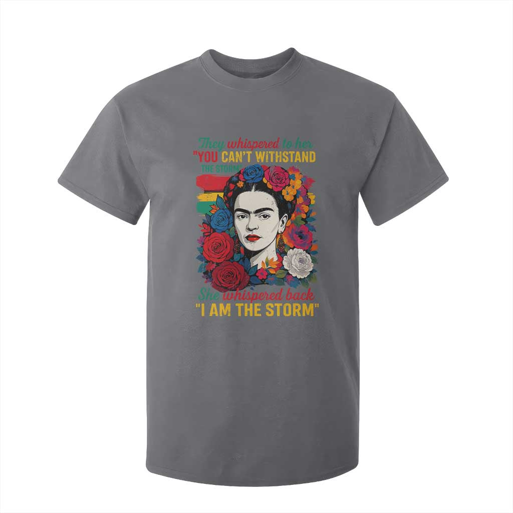Frida Kahlo T Shirt For Kid They Whispered To Her You Cant Withstand The Storm TS11 Charcoal Print Your Wear