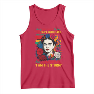 Frida Kahlo Tank Top They Whispered To Her You Cant Withstand The Storm TS11 Red Print Your Wear