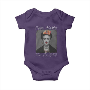 Frida Kahlo Baby Onesie Fall In Love With Yourself With Life And Then Whoever You Want TS11 Purple Print Your Wear