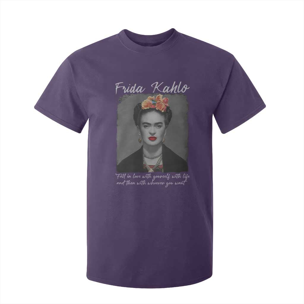 Frida Kahlo T Shirt For Kid Fall In Love With Yourself With Life And Then Whoever You Want TS11 Purple Print Your Wear