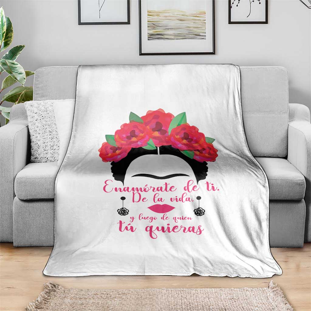Frida Kahlo Quotes Throw Blanket Enamorate De Ti De La Vida Mexican Artist TS11 Print Your Wear