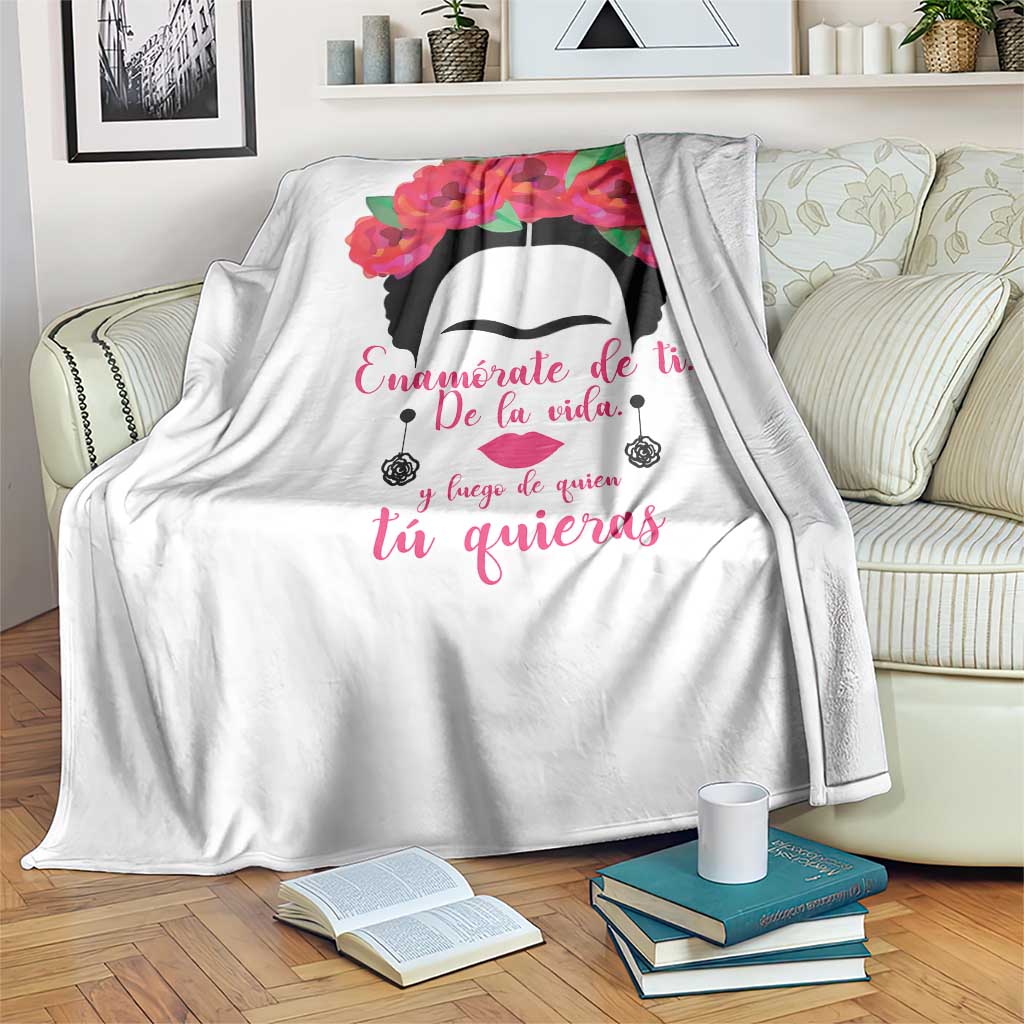 Frida Kahlo Quotes Throw Blanket Enamorate De Ti De La Vida Mexican Artist TS11 Print Your Wear