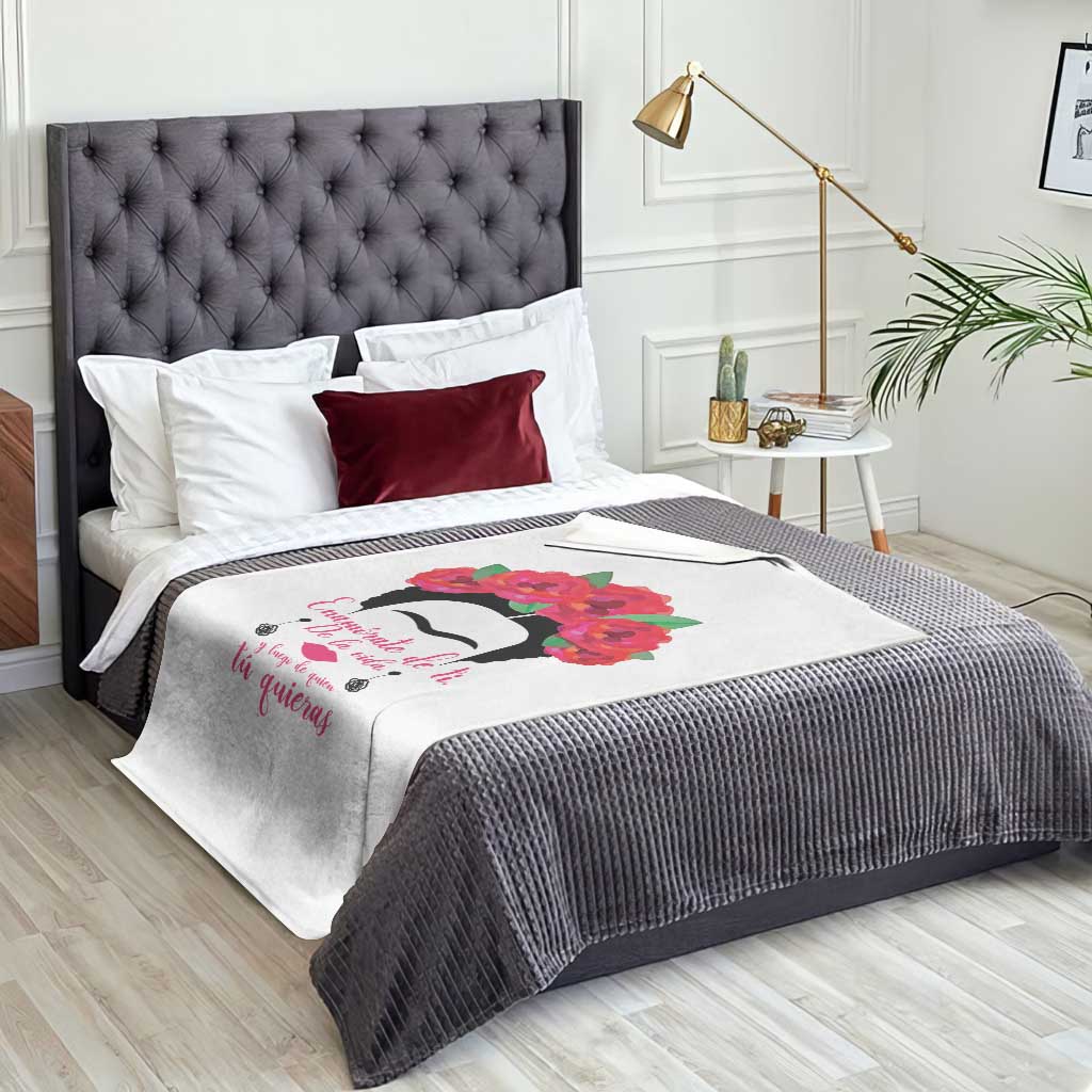 Frida Kahlo Quotes Throw Blanket Enamorate De Ti De La Vida Mexican Artist TS11 Print Your Wear