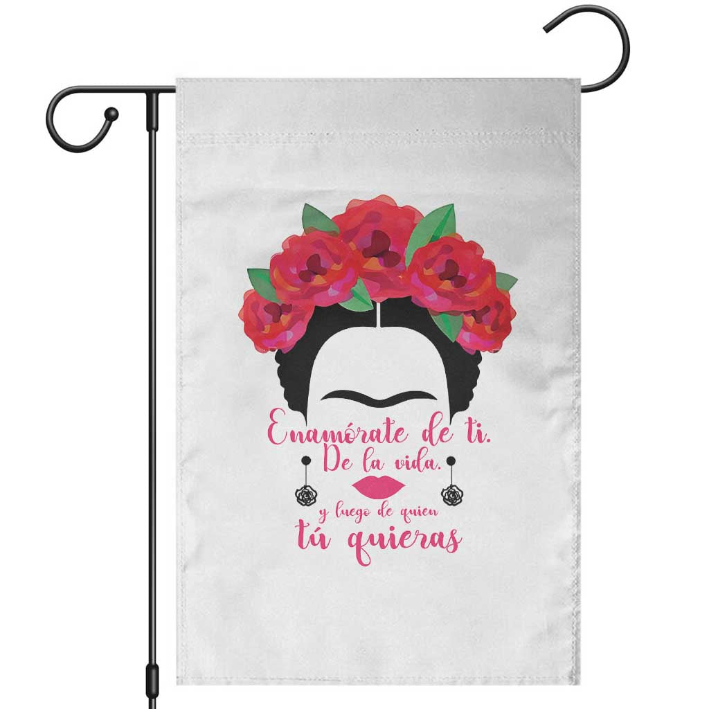 Frida Kahlo Quotes Garden Flag Enamorate De Ti De La Vida Mexican Artist TS11 White Print Your Wear