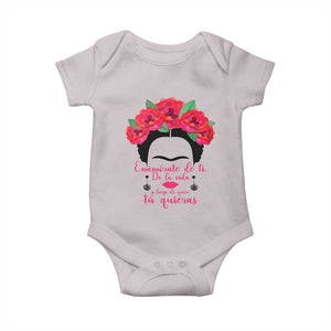 Frida Kahlo Quotes Baby Onesie Enamorate De Ti De La Vida Mexican Artist TS11 Ice Gray Print Your Wear