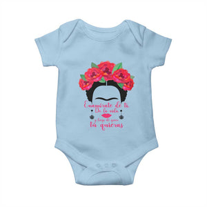 Frida Kahlo Quotes Baby Onesie Enamorate De Ti De La Vida Mexican Artist TS11 Light Blue Print Your Wear