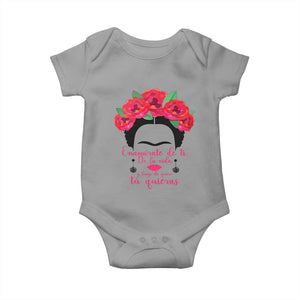 Frida Kahlo Quotes Baby Onesie Enamorate De Ti De La Vida Mexican Artist TS11 Sport Gray Print Your Wear