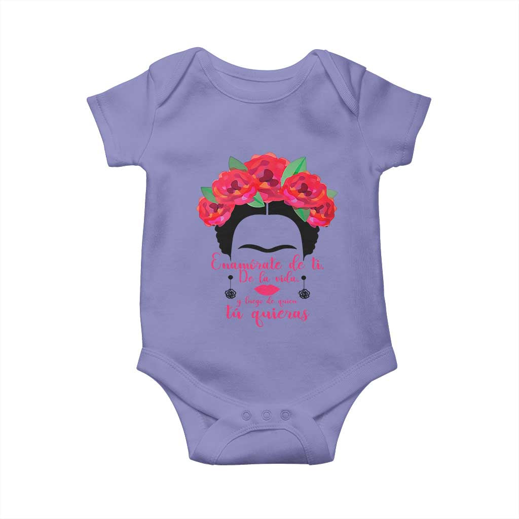 Frida Kahlo Quotes Baby Onesie Enamorate De Ti De La Vida Mexican Artist TS11 Violet Print Your Wear
