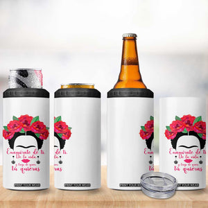 Frida Kahlo Quotes 4 in 1 Can Cooler Tumbler Enamorate De Ti De La Vida Mexican Artist TS11 Print Your Wear