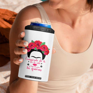 Frida Kahlo Quotes 4 in 1 Can Cooler Tumbler Enamorate De Ti De La Vida Mexican Artist TS11 Print Your Wear
