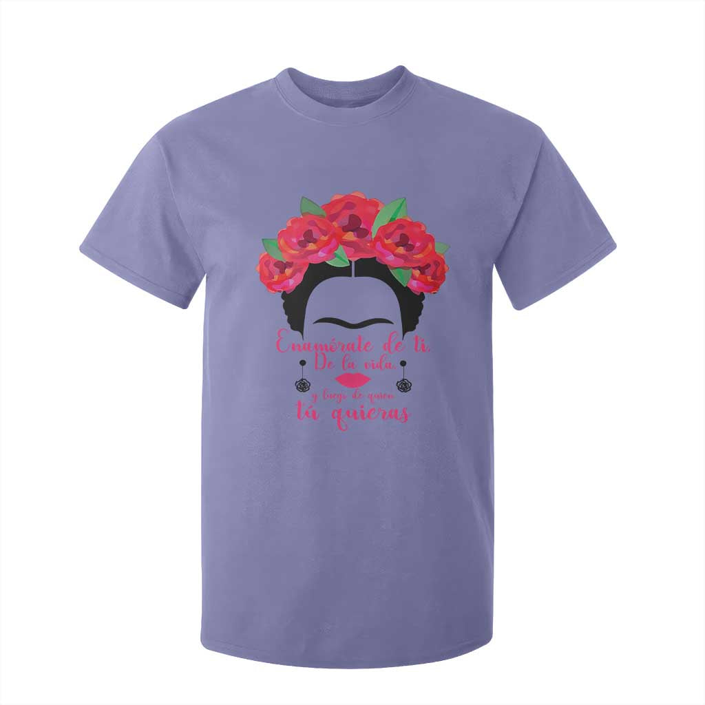 Frida Kahlo Quotes T Shirt For Kid Enamorate De Ti De La Vida Mexican Artist TS11 Violet Print Your Wear