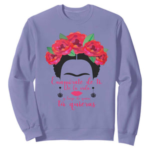 Frida Kahlo Quotes Sweatshirt Enamorate De Ti De La Vida Mexican Artist TS11 Violet Print Your Wear