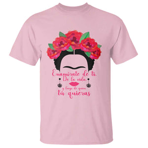 Frida Kahlo Quotes T Shirt Enamorate De Ti De La Vida Mexican Artist TS11 Light Pink Print Your Wear