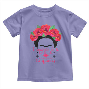 Frida Kahlo Quotes Toddler T Shirt Enamorate De Ti De La Vida Mexican Artist TS11 Violet Print Your Wear