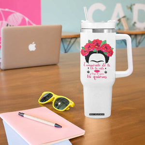 Frida Kahlo Quotes Tumbler With Handle Enamorate De Ti De La Vida Mexican Artist TS11 Print Your Wear