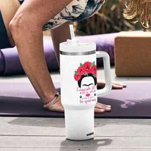 Frida Kahlo Quotes Tumbler With Handle Enamorate De Ti De La Vida Mexican Artist TS11 Print Your Wear