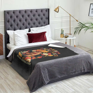 Afro Latina Power Throw Blanket Hispanic Heritage Month Flowers TS11 Print Your Wear