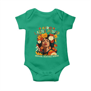 Afro Latina Power Baby Onesie Hispanic Heritage Month Flowers TS11 Irish Green Print Your Wear