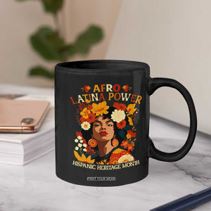 Afro Latina Power Coffee Mug Hispanic Heritage Month Flowers TS11 Print Your Wear