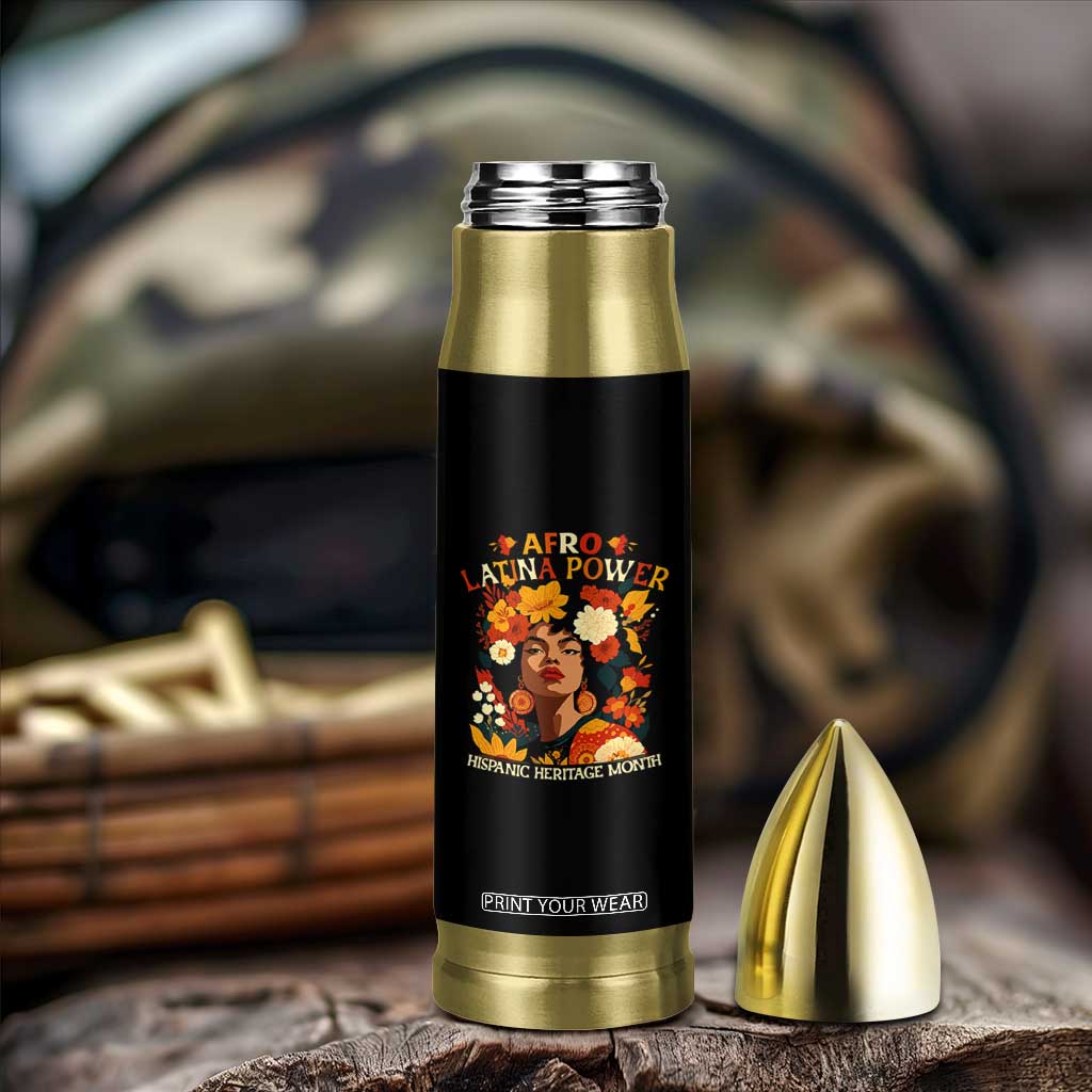 Afro Latina Power Bullet Tumbler Hispanic Heritage Month Flowers TS11 Print Your Wear