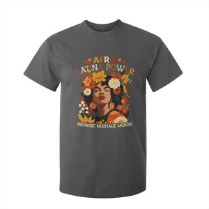 Afro Latina Power T Shirt For Kid Hispanic Heritage Month Flowers TS11 Dark Heather Print Your Wear