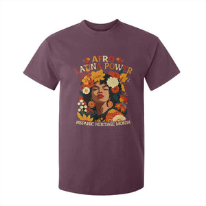 Afro Latina Power T Shirt For Kid Hispanic Heritage Month Flowers TS11 Maroon Print Your Wear