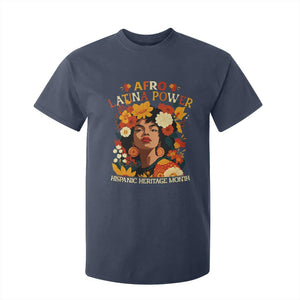 Afro Latina Power T Shirt For Kid Hispanic Heritage Month Flowers TS11 Navy Print Your Wear