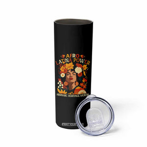 Afro Latina Power Skinny Tumbler Hispanic Heritage Month Flowers TS11 Print Your Wear