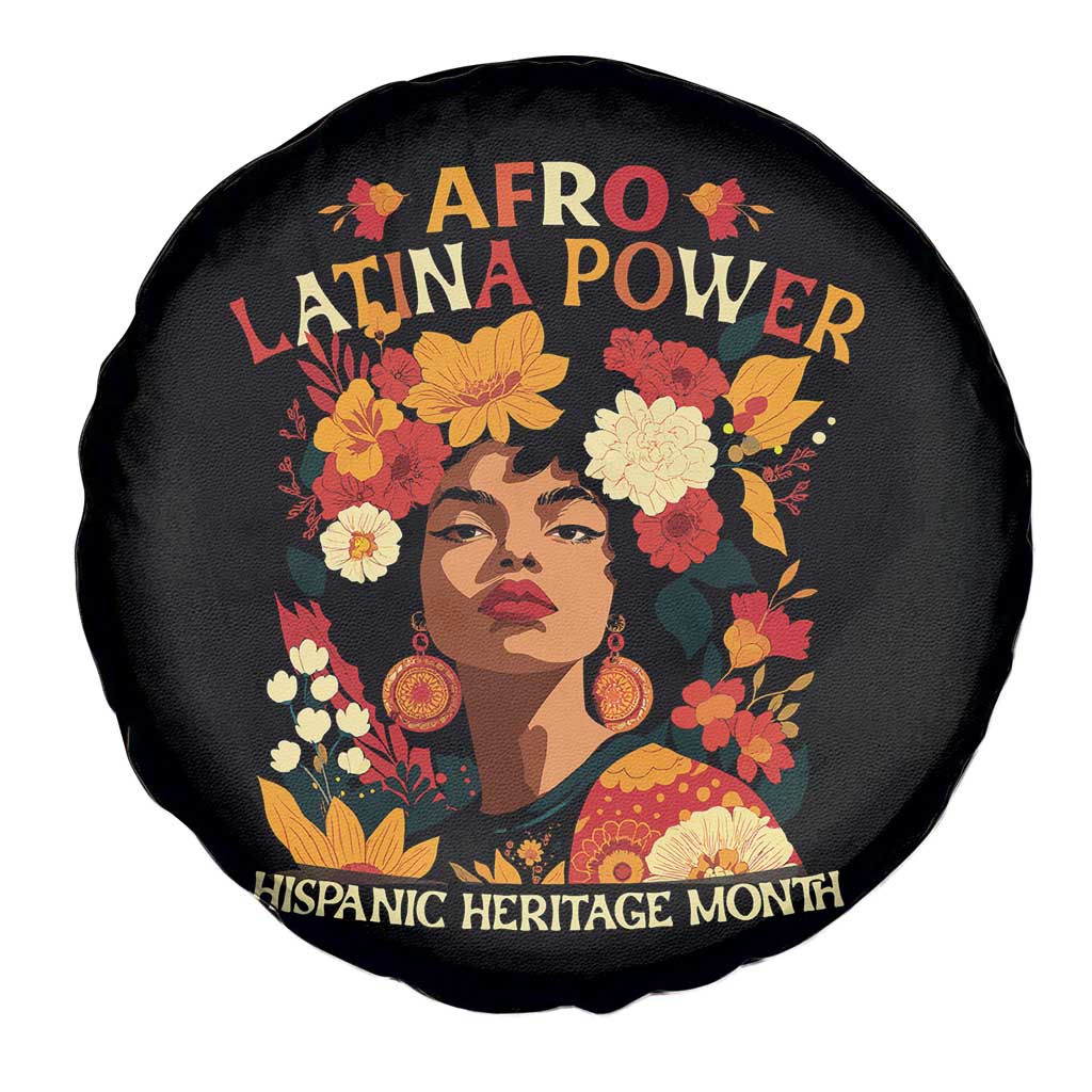 Afro Latina Power Spare Tire Cover Hispanic Heritage Month Flowers TS11 Print Your Wear