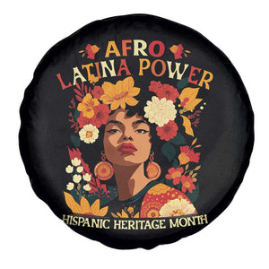 Afro Latina Power Spare Tire Cover Hispanic Heritage Month Flowers TS11 Print Your Wear