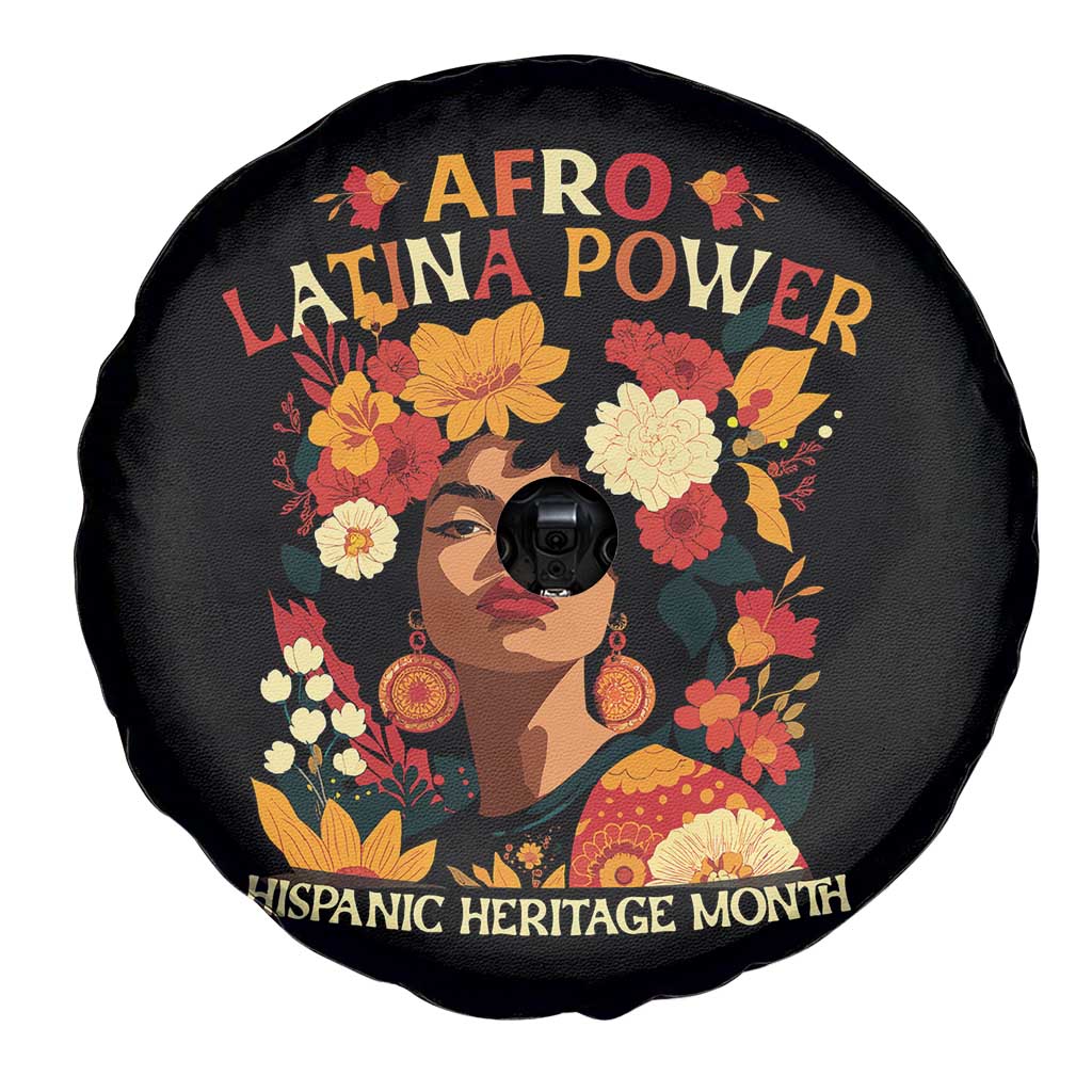 Afro Latina Power Spare Tire Cover Hispanic Heritage Month Flowers TS11 Print Your Wear