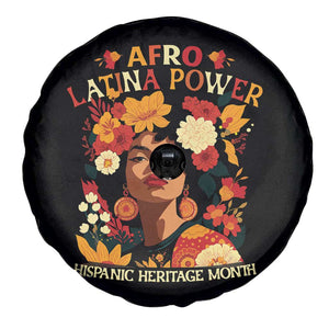 Afro Latina Power Spare Tire Cover Hispanic Heritage Month Flowers TS11 Print Your Wear