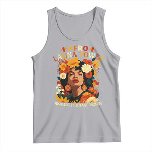 Afro Latina Power Tank Top Hispanic Heritage Month Flowers TS11 Athletic Heather Print Your Wear