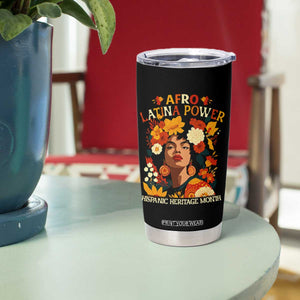 Afro Latina Power Tumbler Cup Hispanic Heritage Month Flowers TS11 Print Your Wear