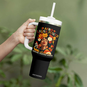 Afro Latina Power Tumbler With Handle Hispanic Heritage Month Flowers TS11 Print Your Wear