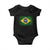 Brazilian Pride Latin America Vintage Brazil Flag Baby Onesie TS11 Black Print Your Wear