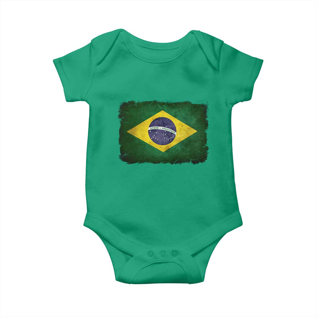 Brazilian Pride Latin America Vintage Brazil Flag Baby Onesie TS11 Irish Green Print Your Wear