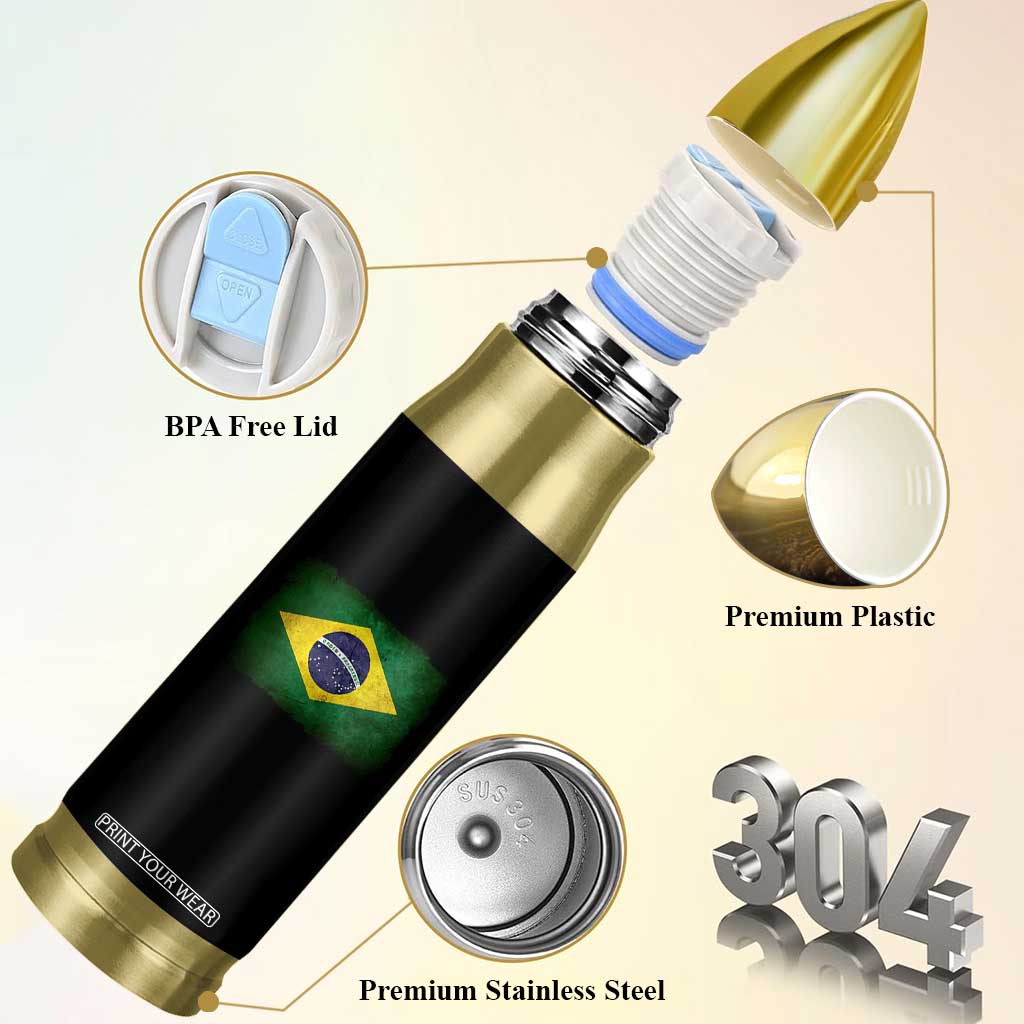 Brazilian Pride Latin America Vintage Brazil Flag Bullet Tumbler TS11 Print Your Wear