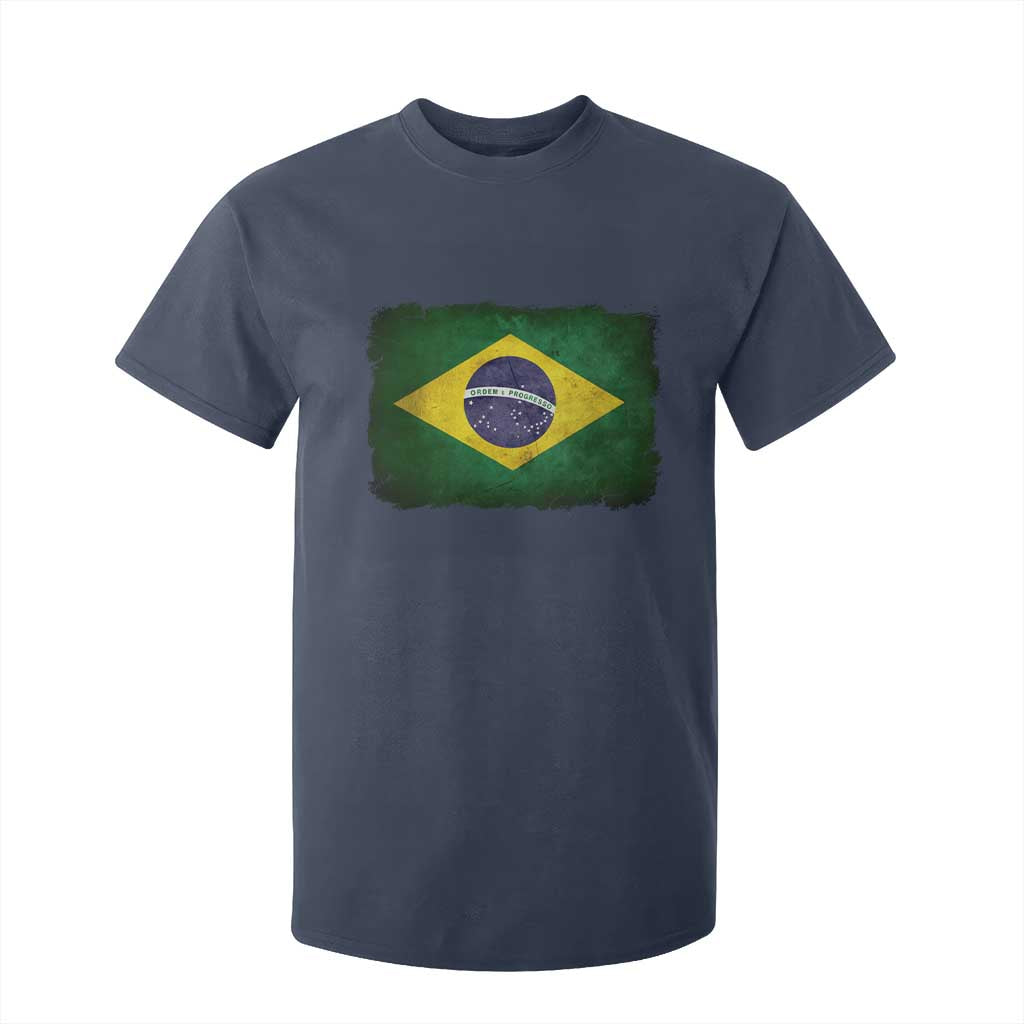 Brazilian Pride Latin America Vintage Brazil Flag T Shirt For Kid TS11 Navy Print Your Wear