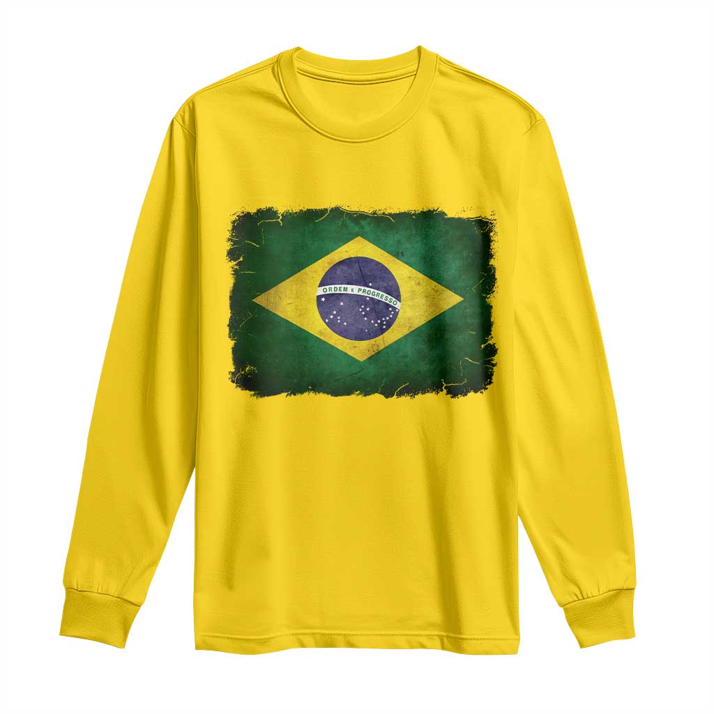 Brazilian Pride Latin America Vintage Brazil Flag Long Sleeve Shirt TS11 Daisy Print Your Wear