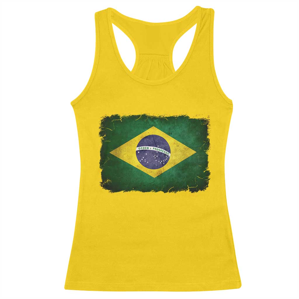 Brazilian Pride Latin America Vintage Brazil Flag Racerback Tank Top TS11 Daisy Print Your Wear