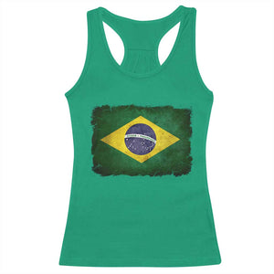 Brazilian Pride Latin America Vintage Brazil Flag Racerback Tank Top TS11 Irish Green Print Your Wear