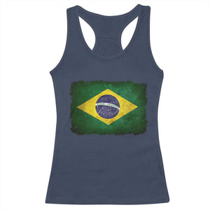 Brazilian Pride Latin America Vintage Brazil Flag Racerback Tank Top TS11 Navy Print Your Wear