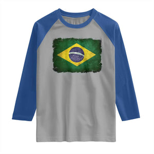 Brazilian Pride Latin America Vintage Brazil Flag Raglan Shirt TS11 Sport Gray Royal Print Your Wear