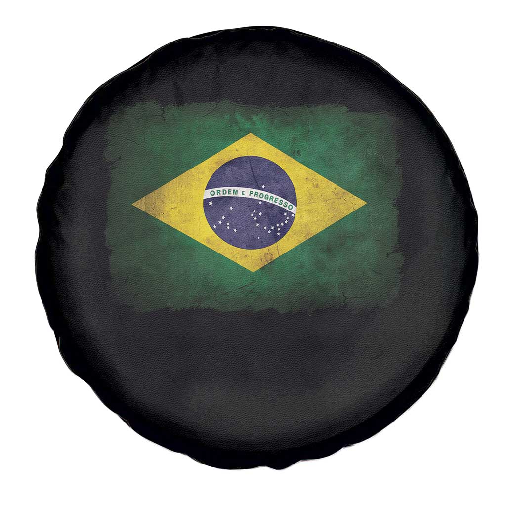 Brazilian Pride Latin America Vintage Brazil Flag Spare Tire Cover TS11 Print Your Wear
